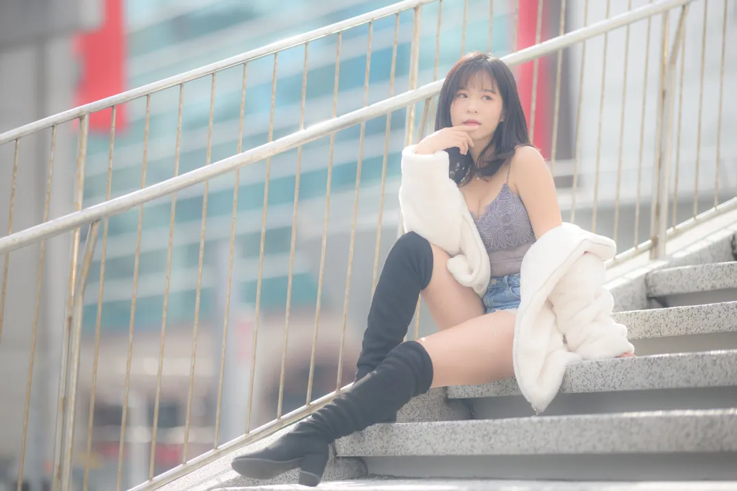 [Mzsock] NO.215 YoYo denim shorts and boots street photography#[105P]-41